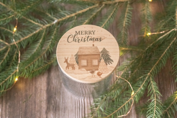 Vorratsglas Merry Christmas Winterlandschaft
